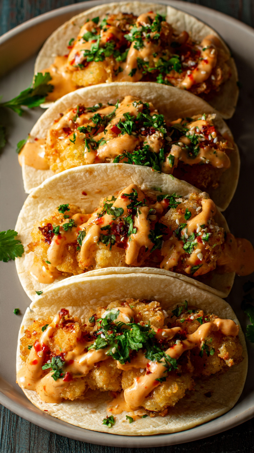 Air Fryer Bang Bang Shrimp Tacos