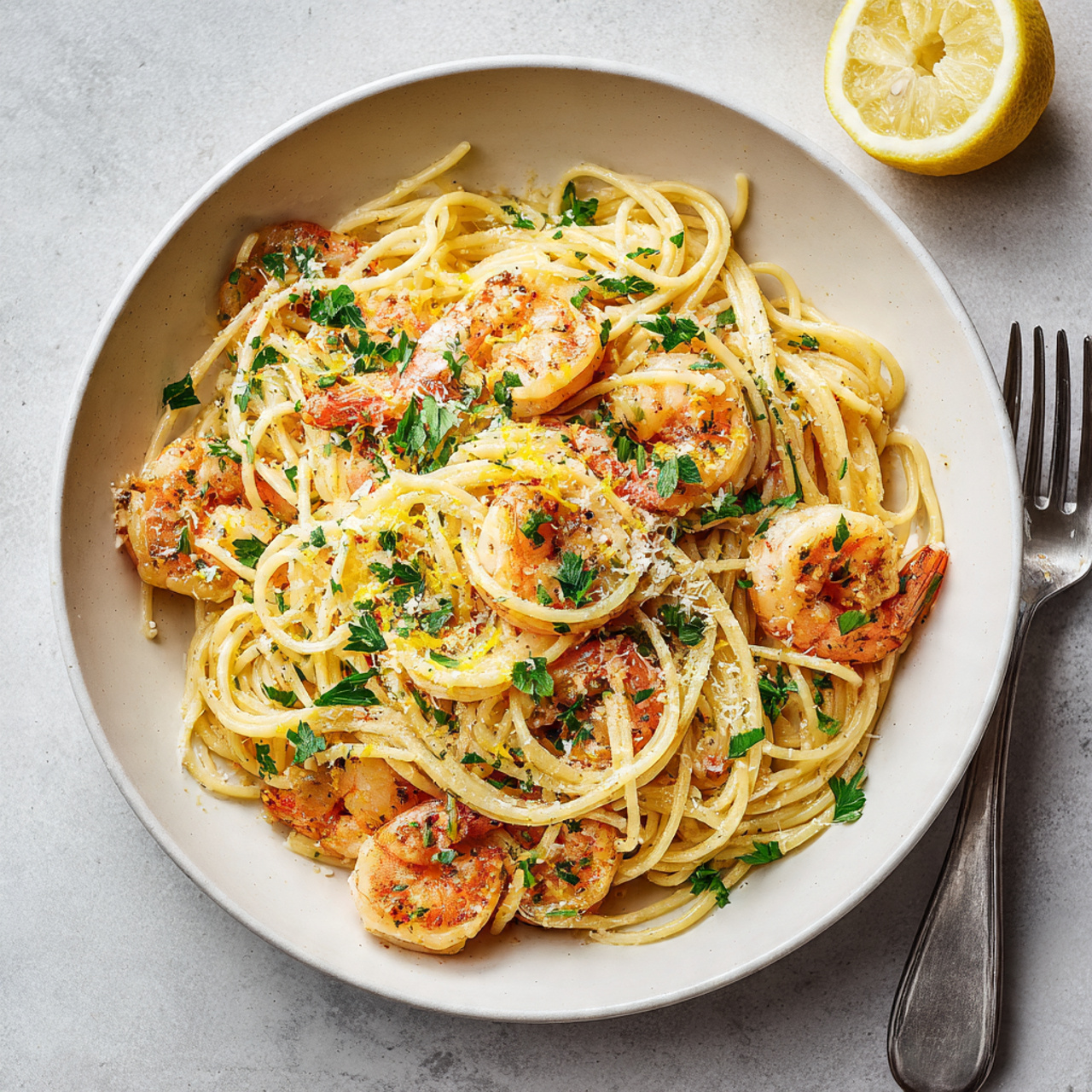 Instant Pot Spaghetti with Shrimp Scampi